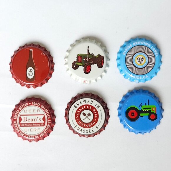 BEAU'S BREWERY Lot of Bottle Caps Lot of 6 Unique Bottle Caps 6 NEW - Picture 1 of 8